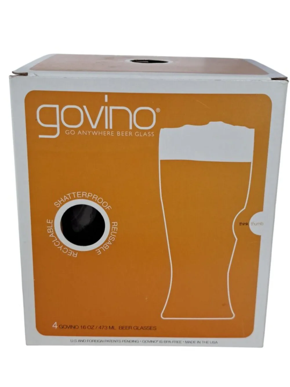GOVINO Unbreakable Plastic Pint Beer Glasses, 16 oz, set of 4